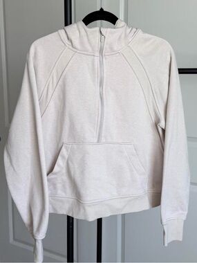 Danskin Half-Zip Hooded Pullover - Light Cream